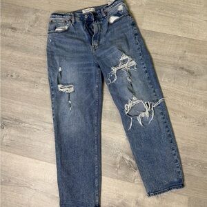 Abercrombie & Fitch Ripped Blue Boyfriend Jeans